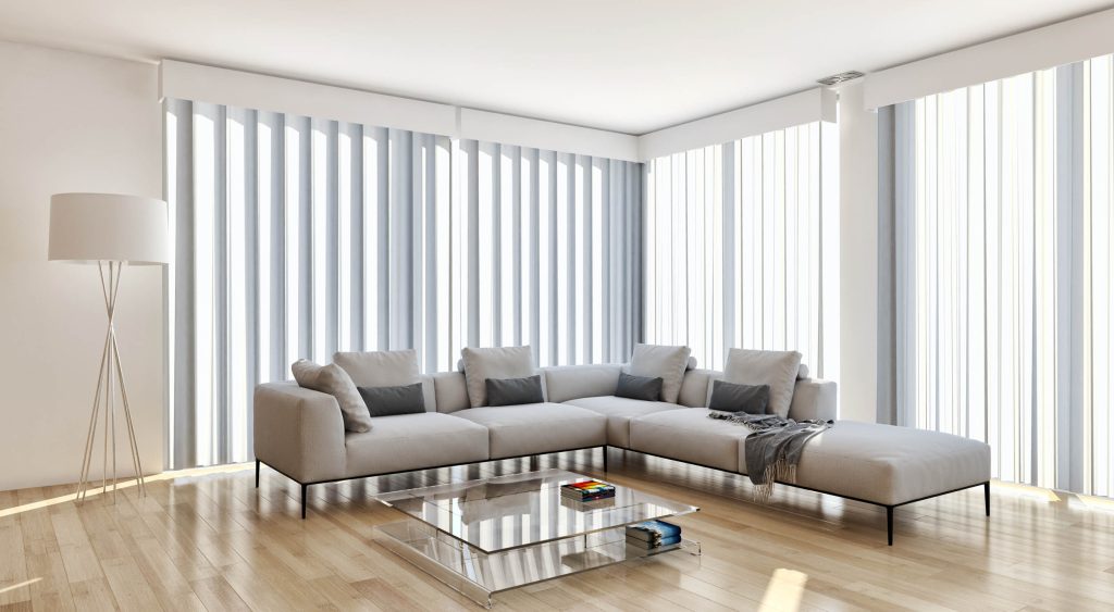 Modern bright interiors room 3D rendering illustration